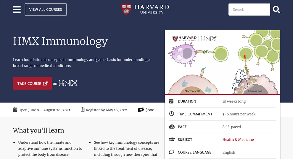 HMX Immunology By Harvard Medical School
