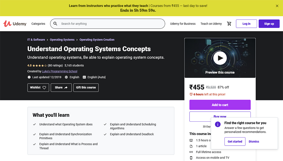 Understand Operating Systems Concepts