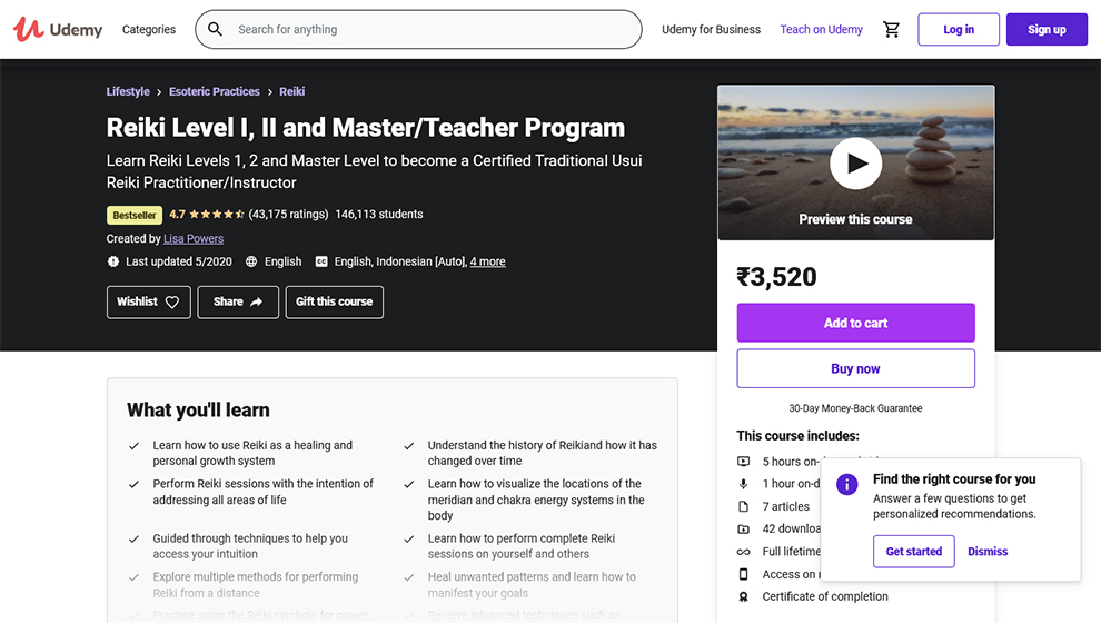 Reiki Level I, II, and Master/Teacher Program