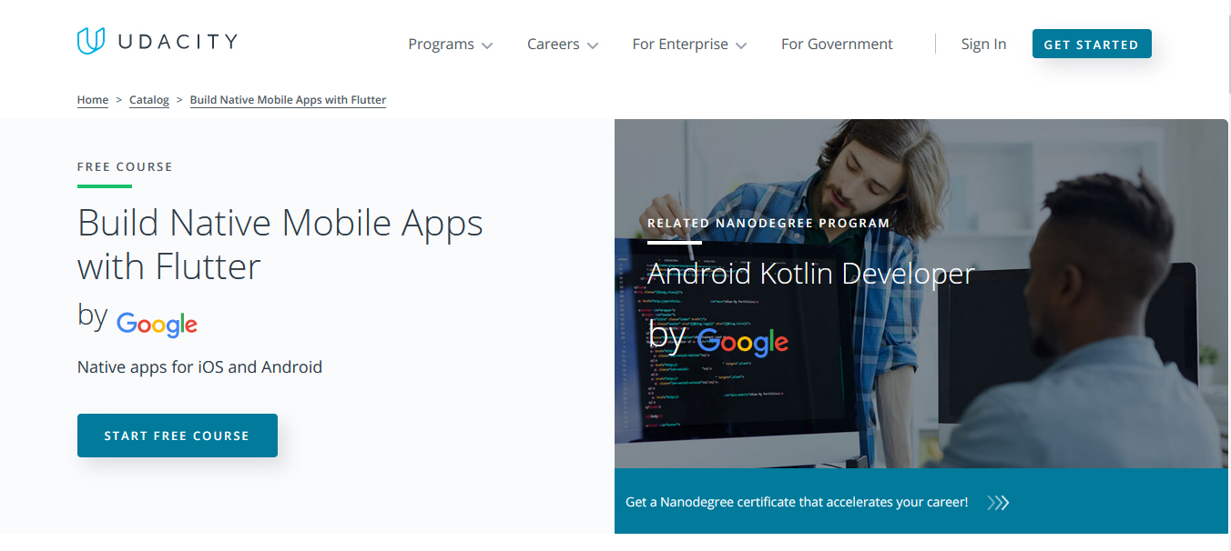 Build Native Mobile Apps with Flutter – Offered by Google