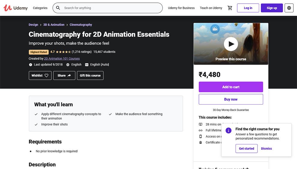 Cinematography for 2D Animation Essentials