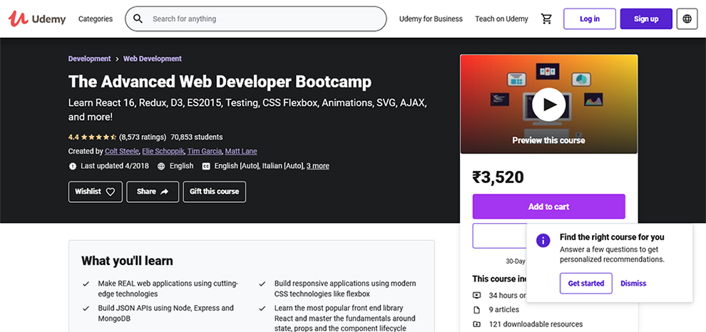 The Advanced Web Developer Bootcamp