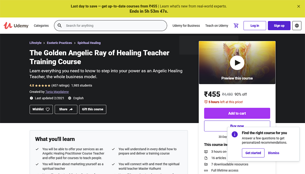 The Golden Angelic Ray of Healing Teacher Training Course