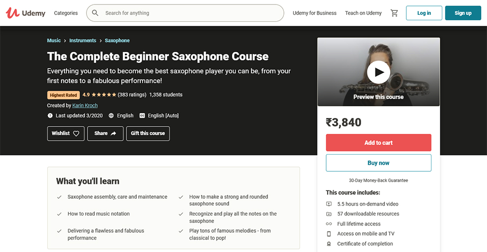 The Complete Beginner Saxophone Course