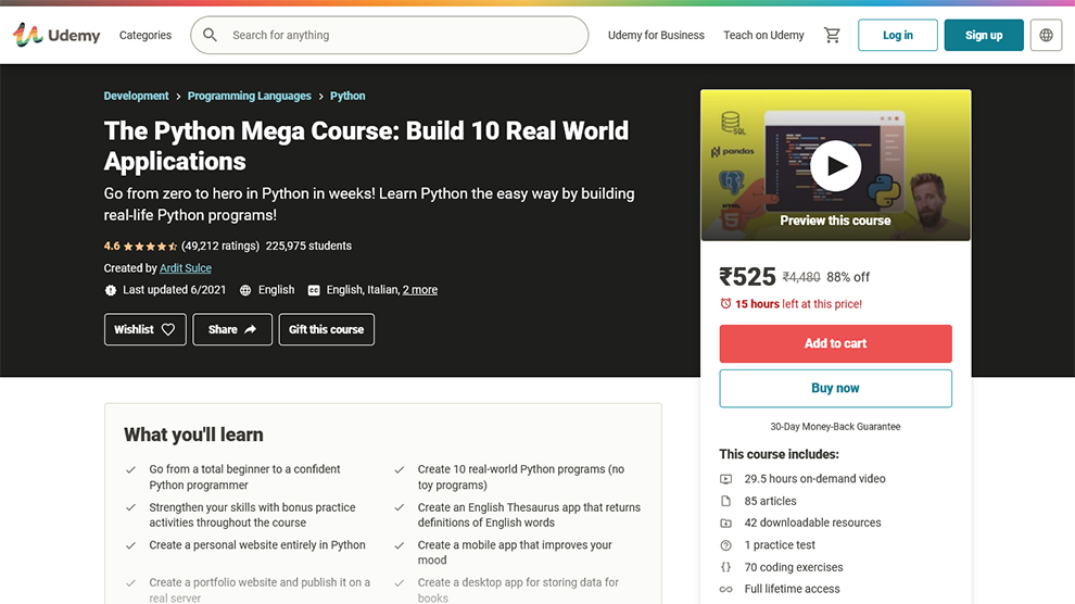 The Python Mega Course