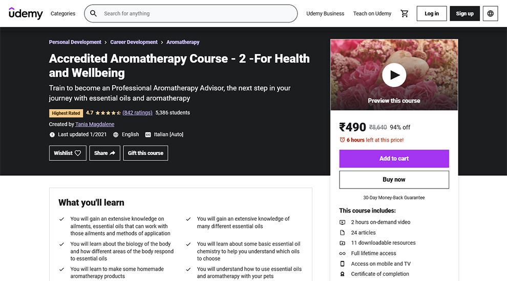 Accredited Aromatherapy Course