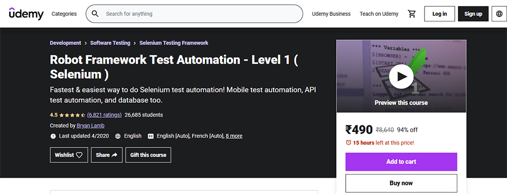 Robot Framework Test Automation - Level 1