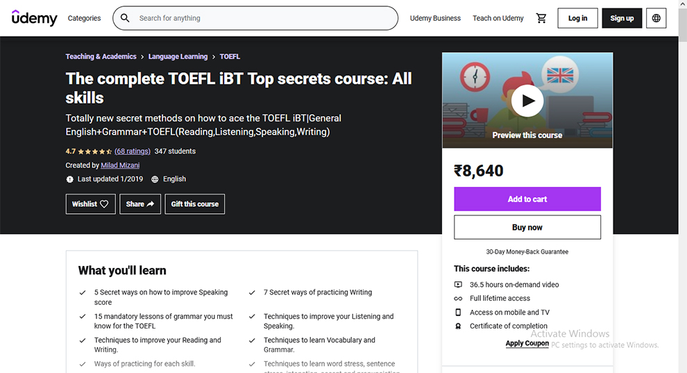 The complete TOEFL iBT Top secrets course