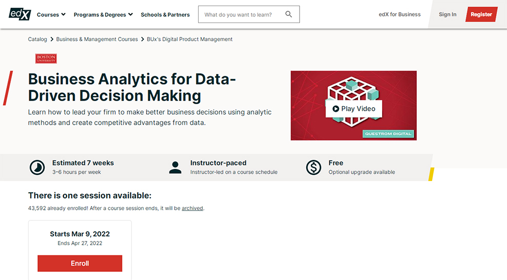 Business Analytics for Data-Driven Decision Making