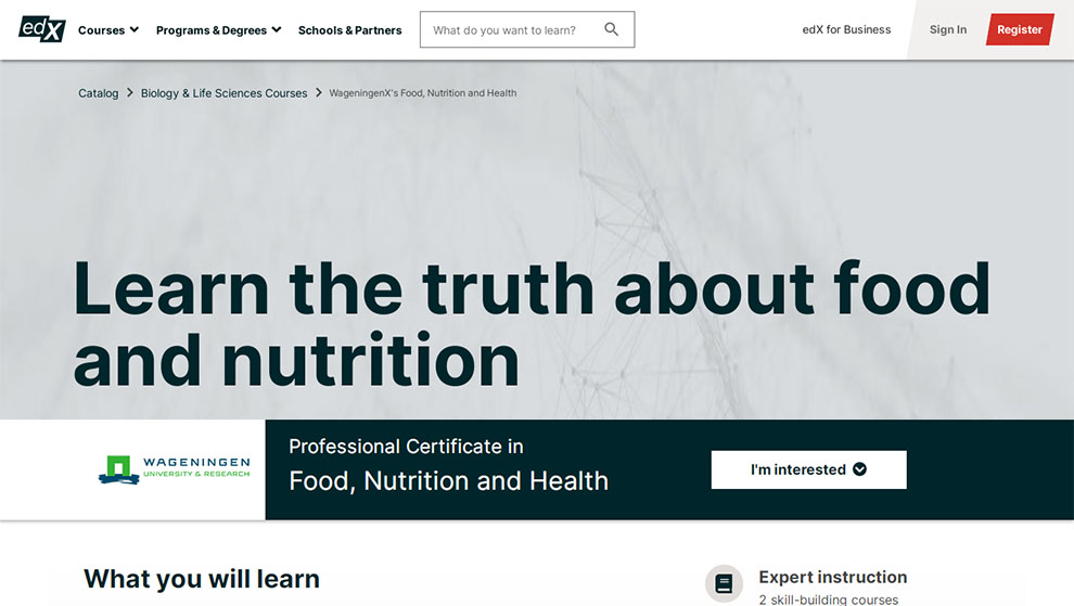Food, Nutrition and Health – By Wageningen University & Research