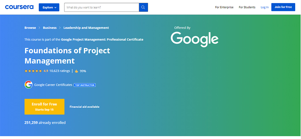 Google Project Management: Professional Certificate