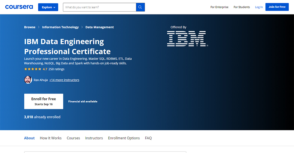 IBM Data Engineering Professional Certificate