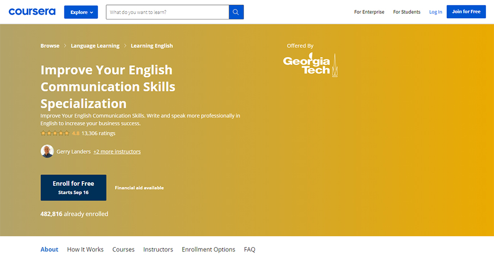 Improve Your English Communication Skills Specialization