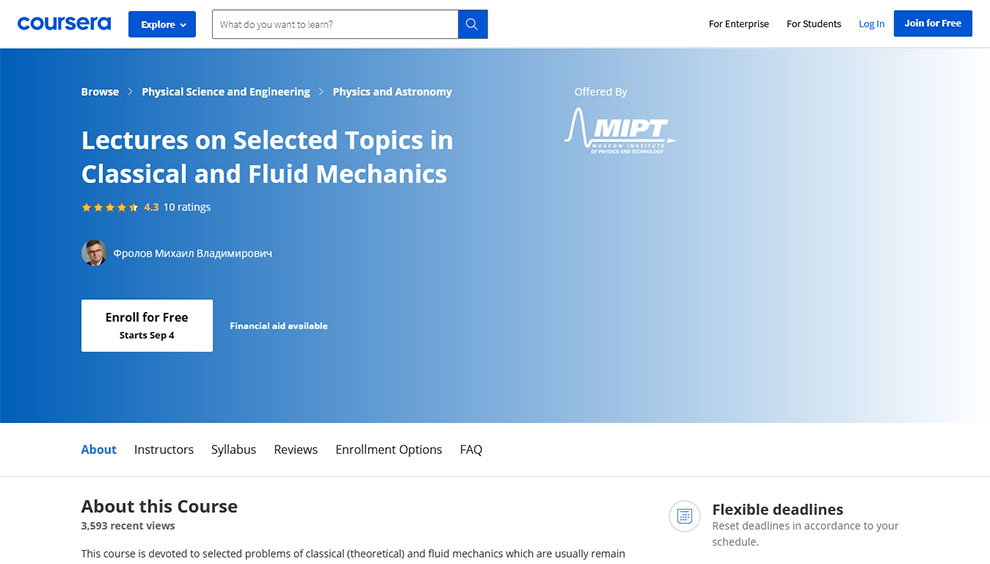 Lectures on Selected Topics in Classical and Fluid Mechanics