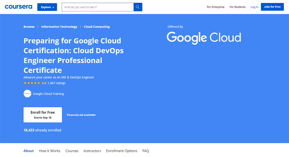 Preparing for Google Cloud Certification: Cloud DevOps Engineer Professional Certificate
