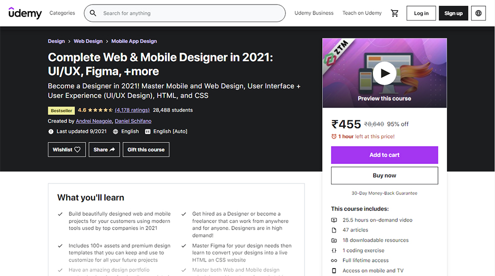 Complete Web & Mobile Designer in 2021: UI/UX, Figma