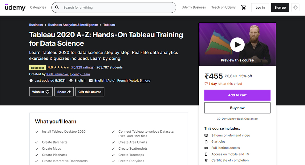 Tableau 2020 A-Z: Hands-On Tableau Training for Data Science