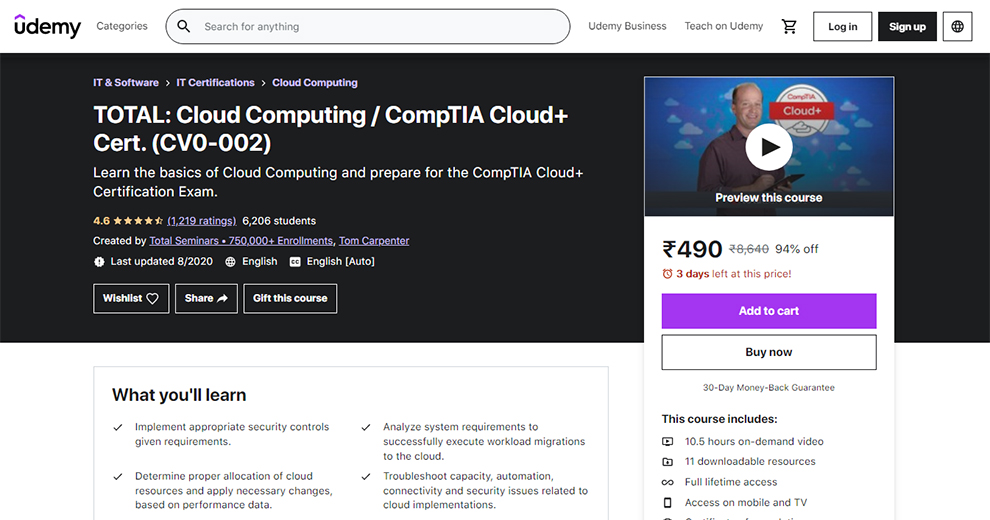 TOTAL: Cloud Computing / CompTIA Cloud+ Cert