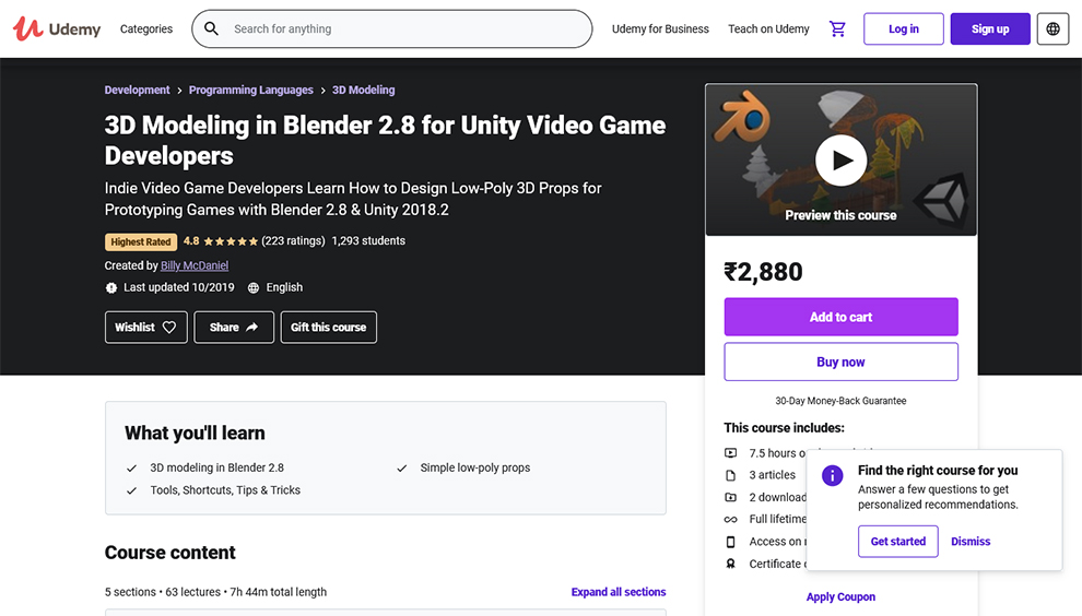 3D Modeling in Blender 2.8 for Unity Video Game Developers