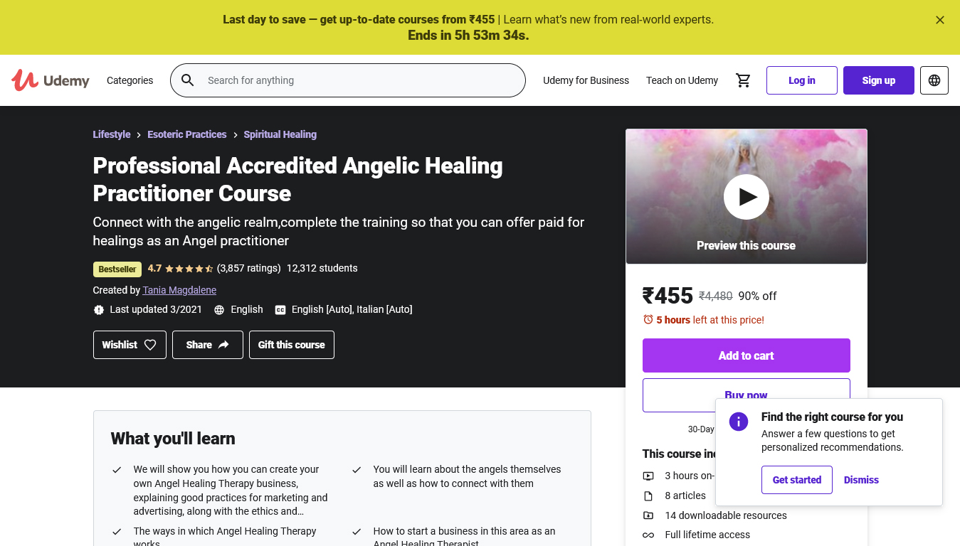 Professional Accredited Angelic Healing Practitioner Course