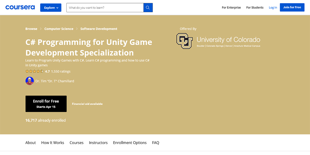 C# Programming for Unity Game Development Specialization