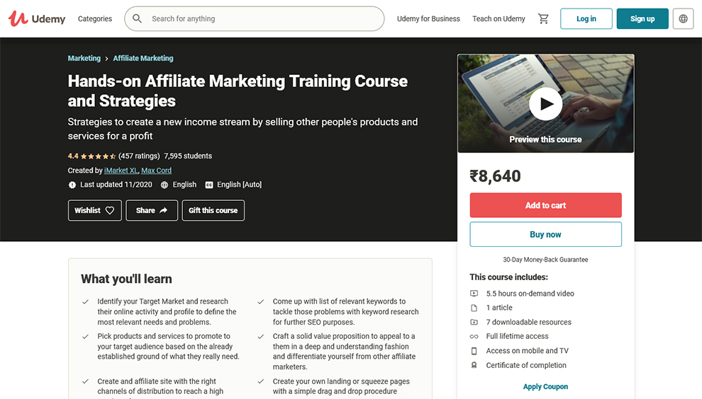 Hands-On Affiliate Marketing Training Course And Strategies