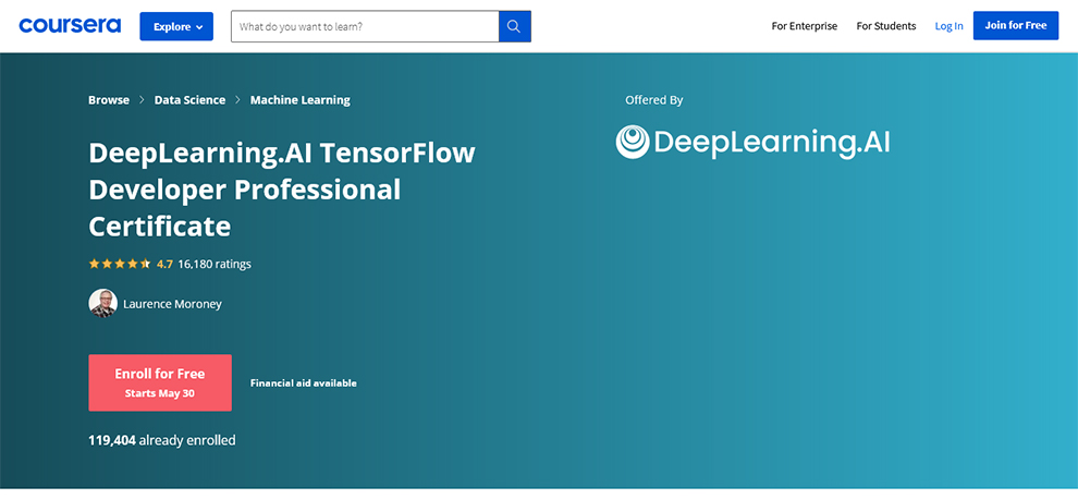 DeepLearning.AI TensorFlow Developer Professional Certificate