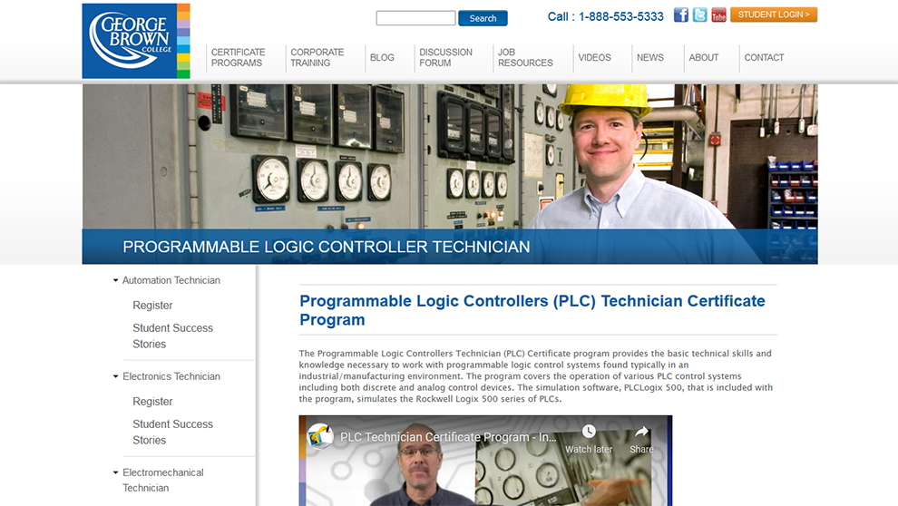 Programmable Logic Controllers Technician Certificate Program