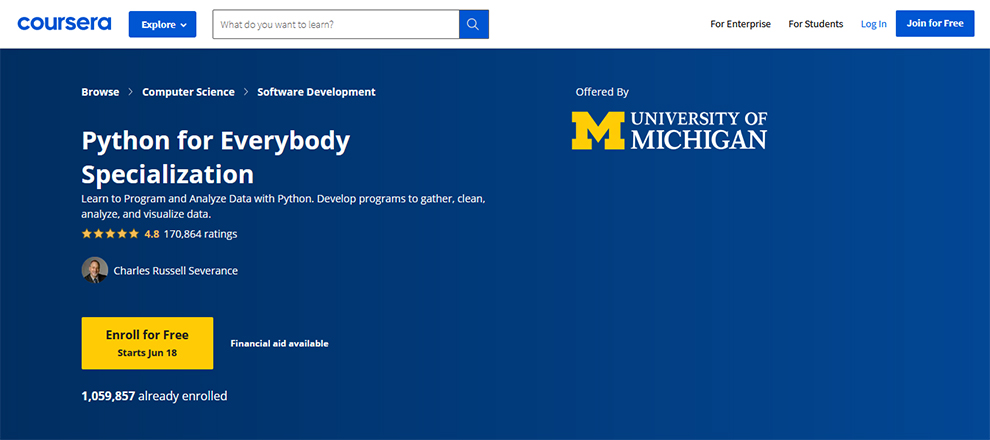 Python for Everybody Specialization