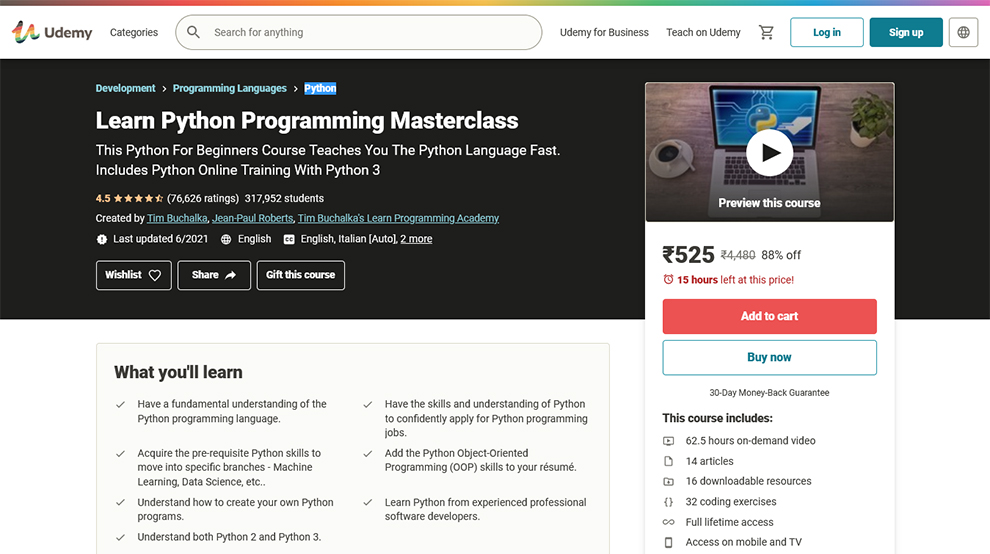 Learn Python Programming Masterclass