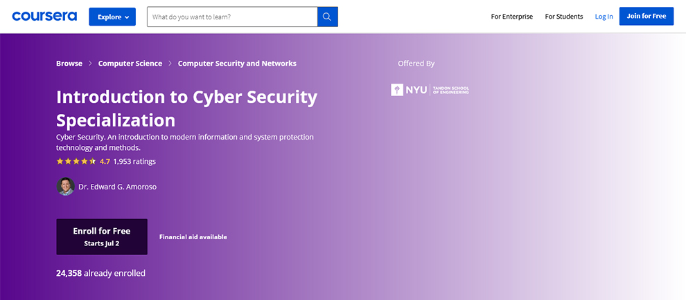 Introduction to Cyber Security Specialization