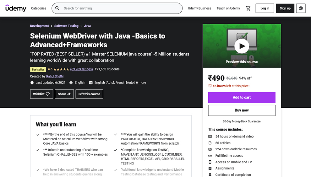 Selenium WebDriver with Java