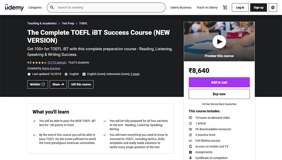 The Complete TOEFL iBT Success Course