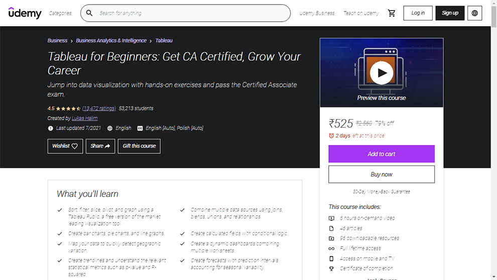 Tableau for Beginners: Get CA Certified, Grow Your Career