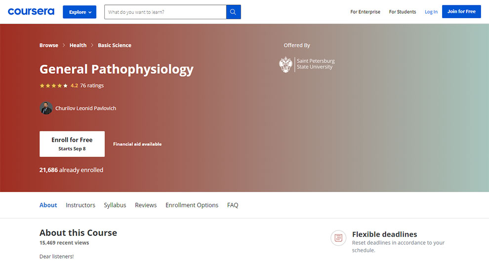 General Pathophysiology – by Saint Petersburg State University – [Coursera]