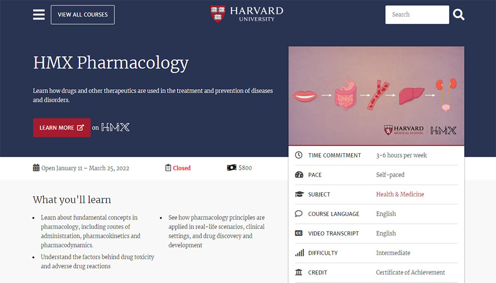 HMX Pharmacology – by Harvard University