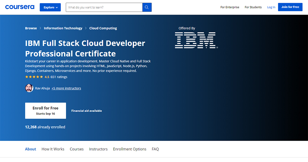 IBM Full Stack Cloud Developer Professional Certificate