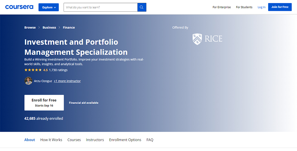 Investment and Portfolio Management Specialization