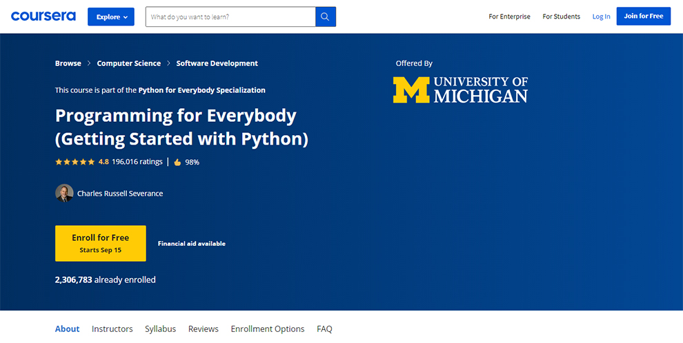 Python for Everybody Specialization