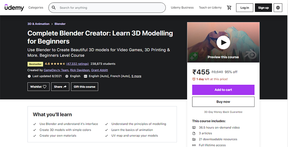 Complete Blender Creator: Learn 3D Modelling for Beginners