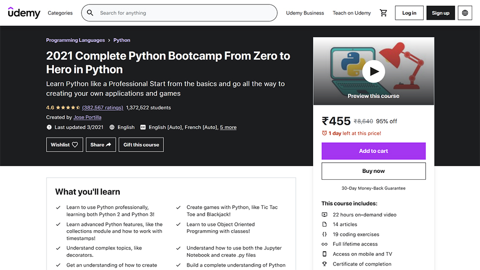 2021 Complete Python Bootcamp From Zero to Hero in Python