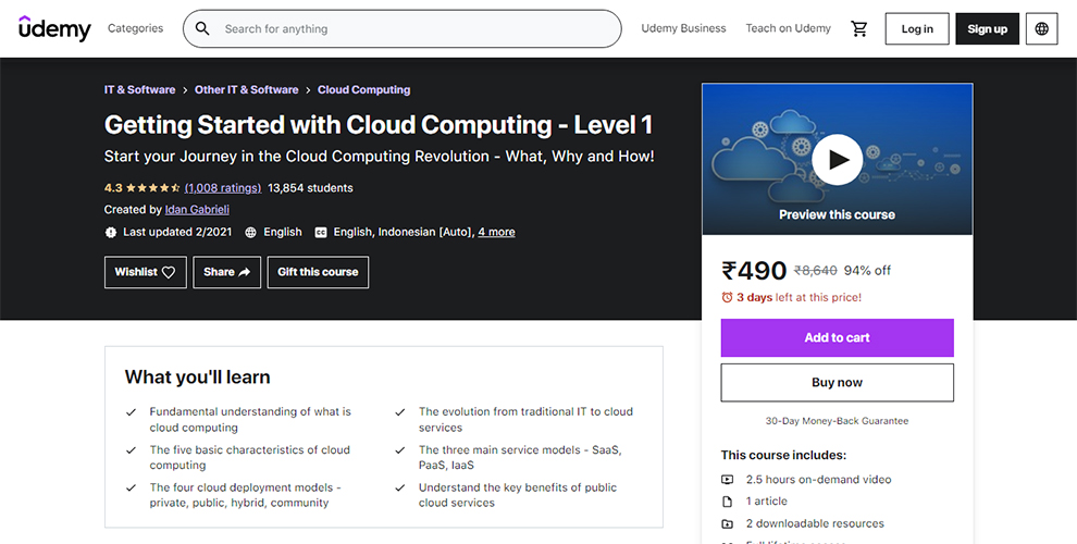 Getting Started with Cloud Computing - Level 1