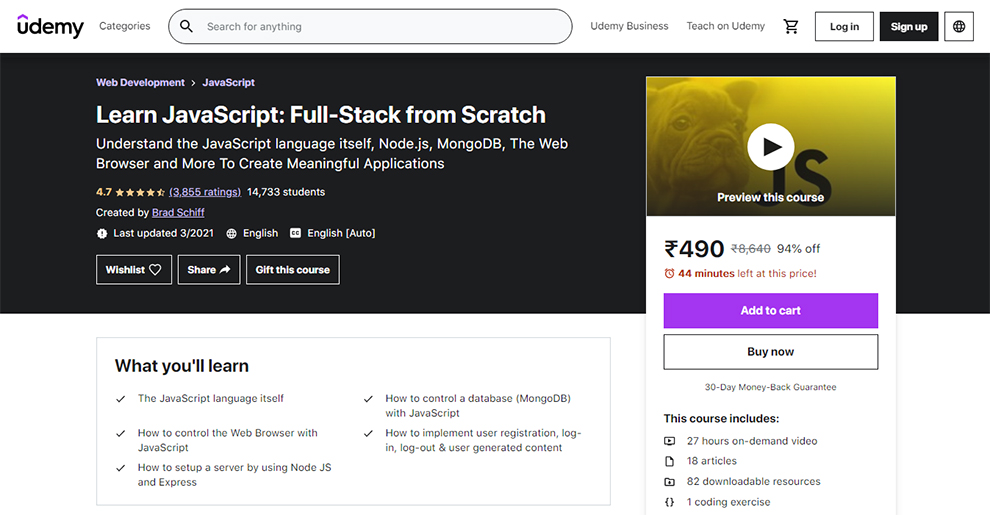 Learn JavaScript: Full-Stack from Scratch