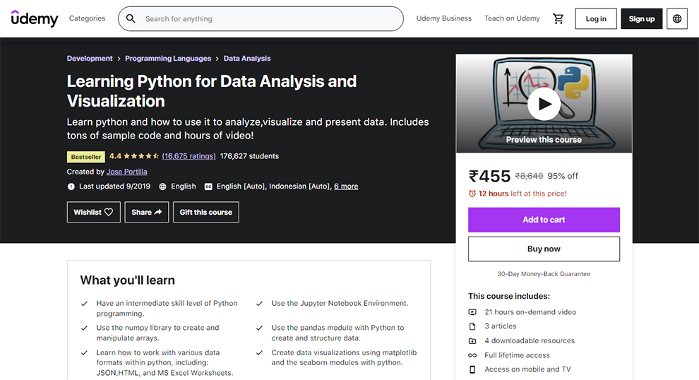 Learning Python for Data Analysis and Visualization