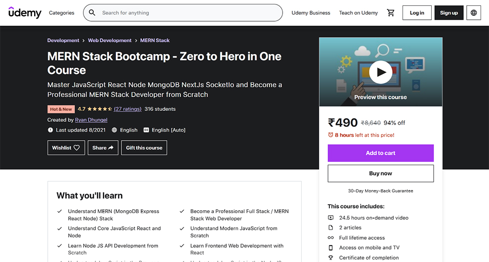 MERN Stack Bootcamp - Zero to Hero in One Course