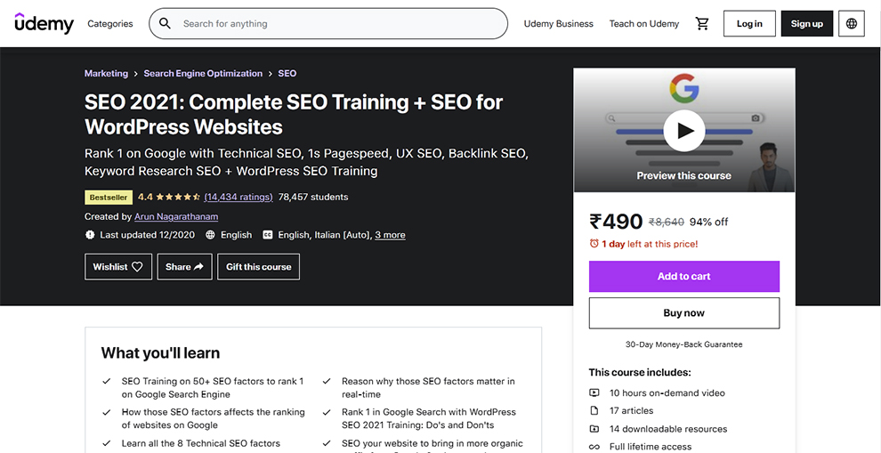 SEO 2021: Complete SEO Training + SEO for WordPress Websites