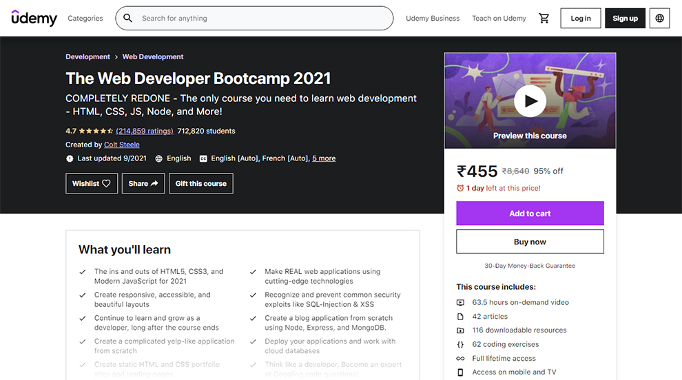 The Complete 2021 Web Development Bootcamp