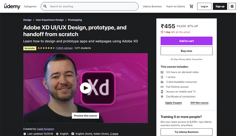 Adobe XD UI/UX Design, prototype, and handoff from scratch