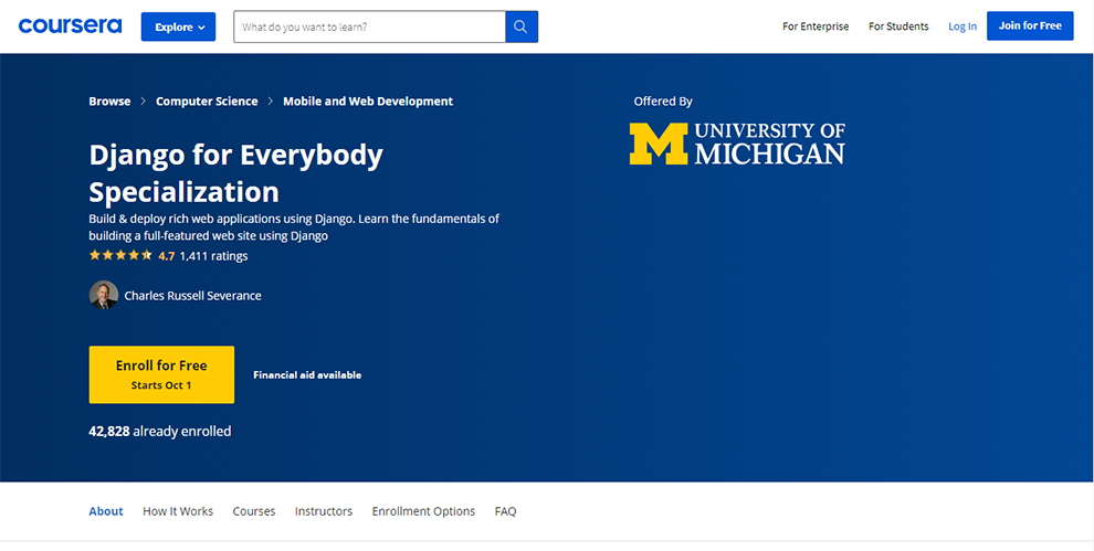 Django for Everybody Specialization