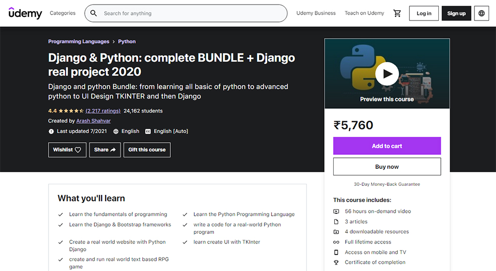 Django & Python: complete BUNDLE + Django real project 2020 